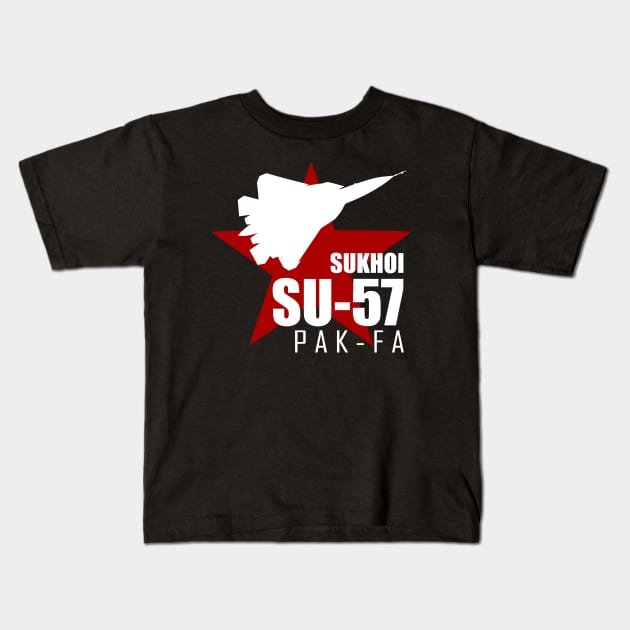 Sukhoi Su-57 Kids T-Shirt by chomacker99